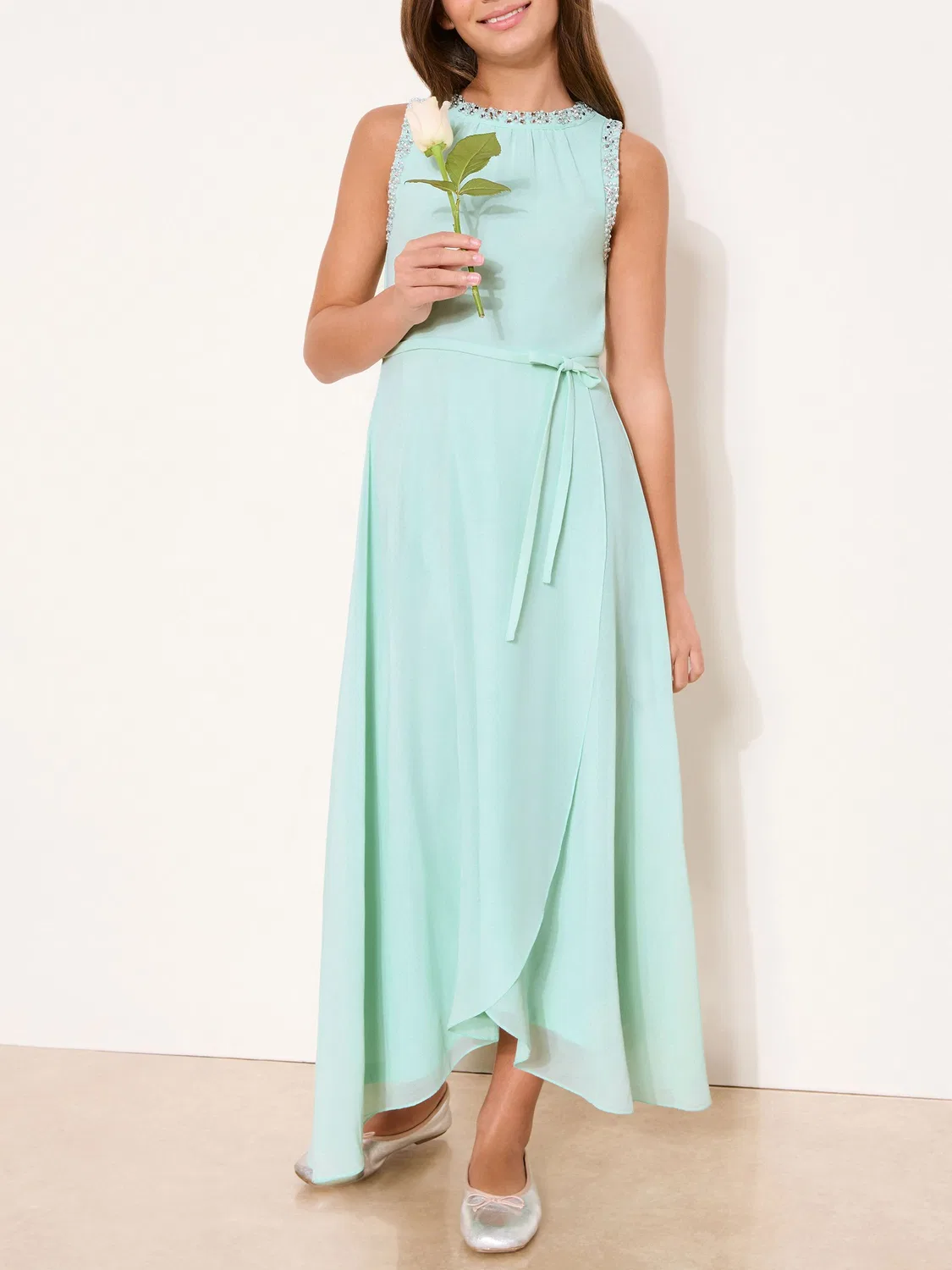 Платье макси с пайетками Lipsy Green Embellished Maxi Occasion Dress, зеленый