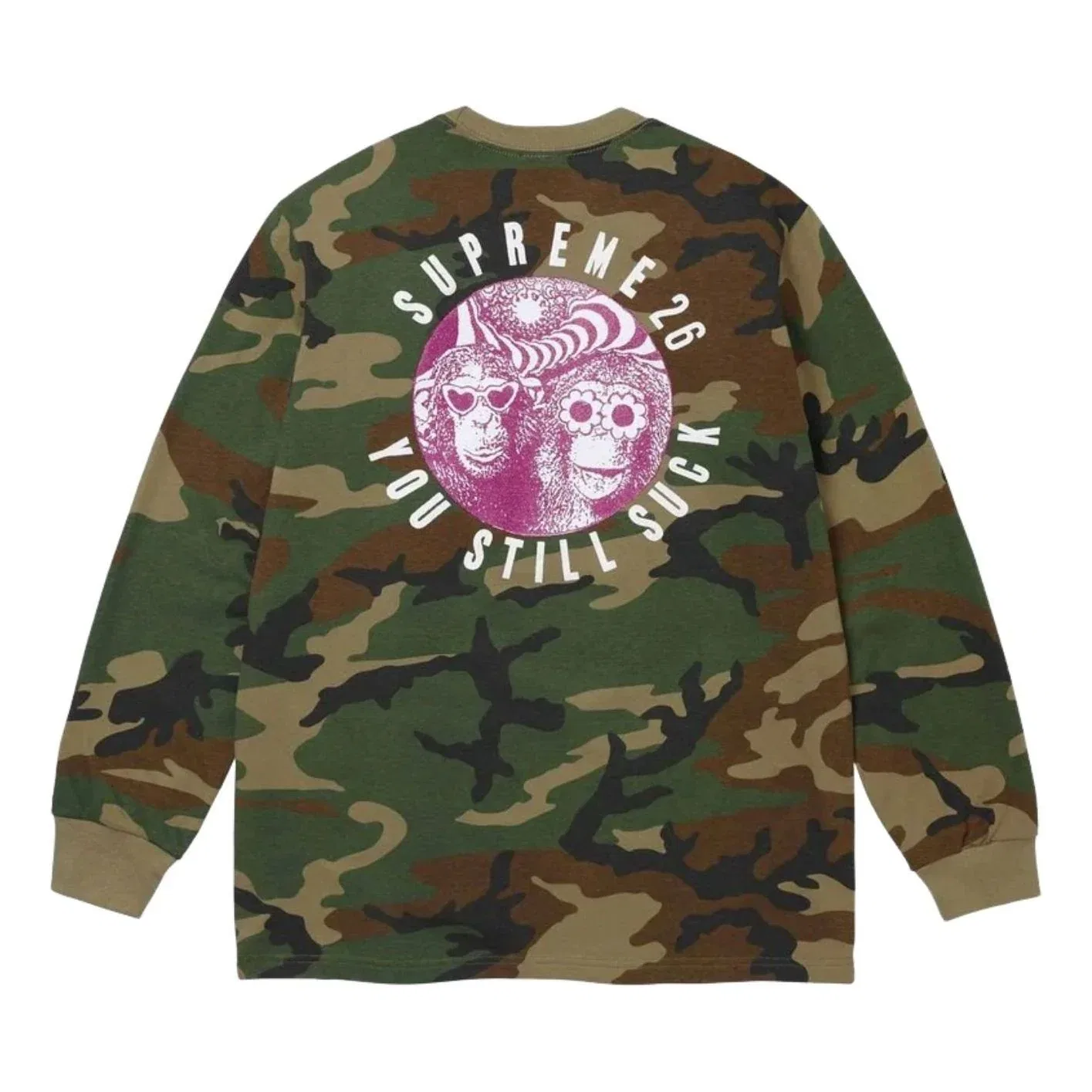 Мужская футболка FW26 You Still Sk L/S T-Shirt 'Woodland Camo' Supreme, Woodland Camo