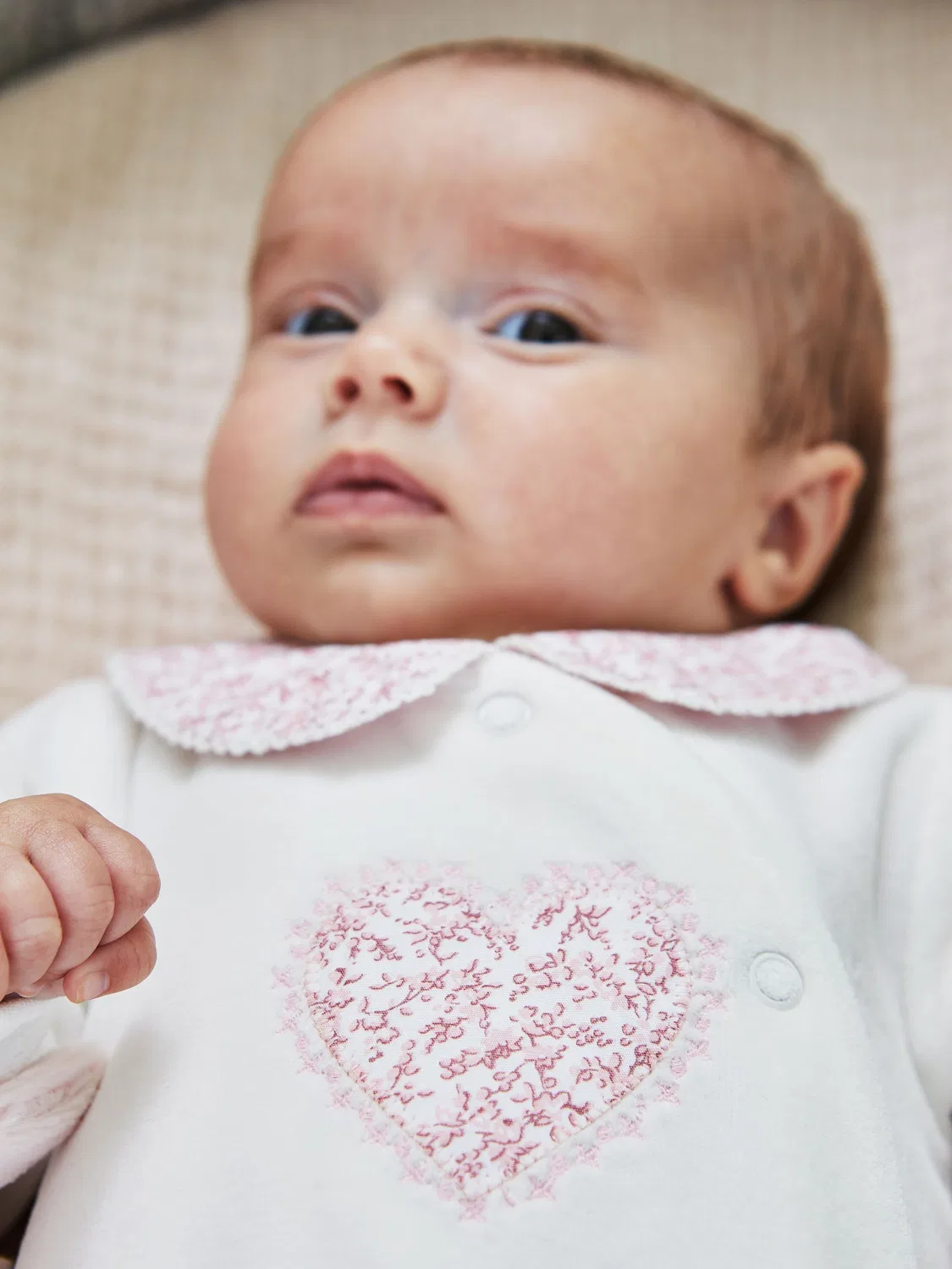 Комбинезон с аппликацией сердце Jojo Maman Bébé, белый — фото 3