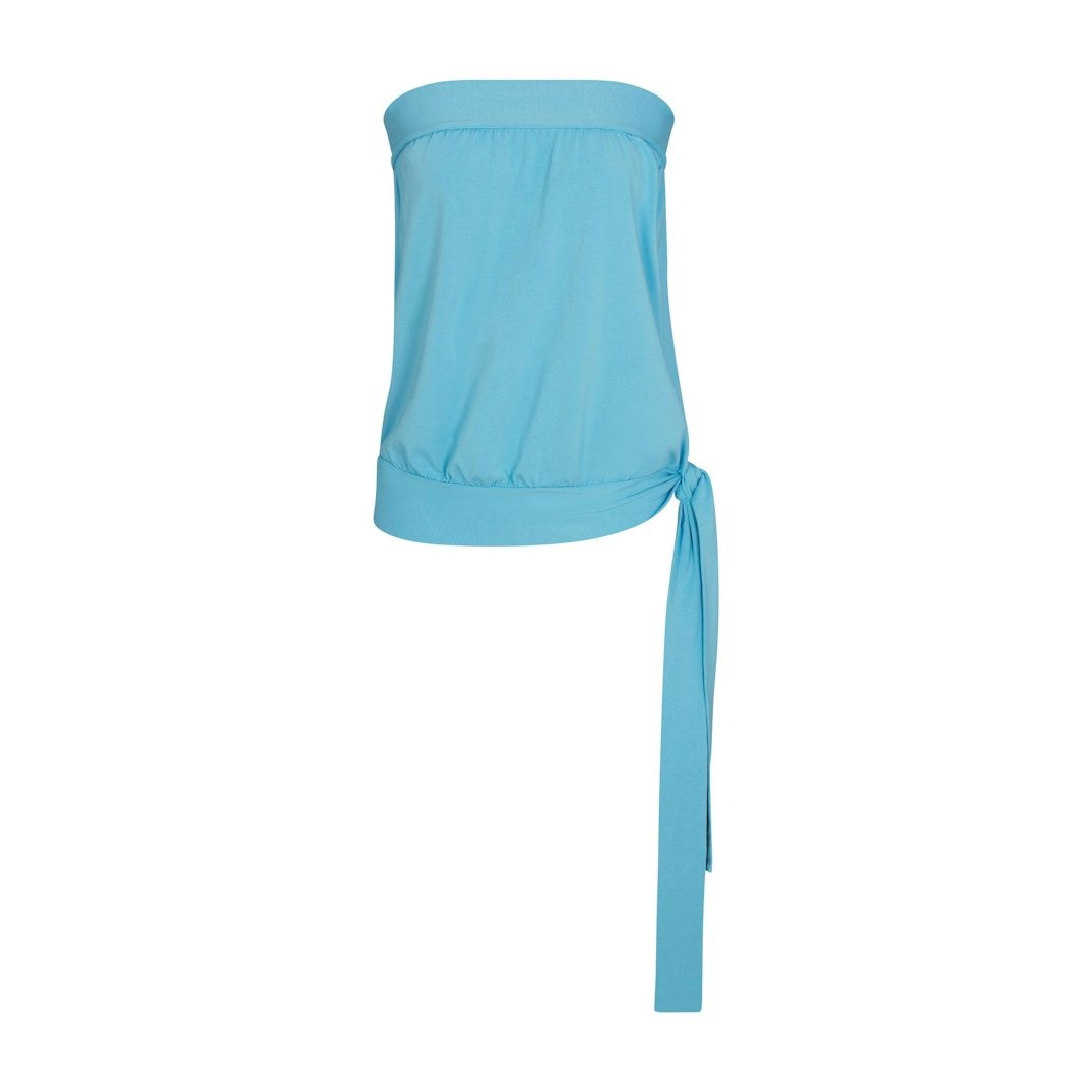 

Топ SKIMS Cotton Jersey Tie Side Tube, голубой