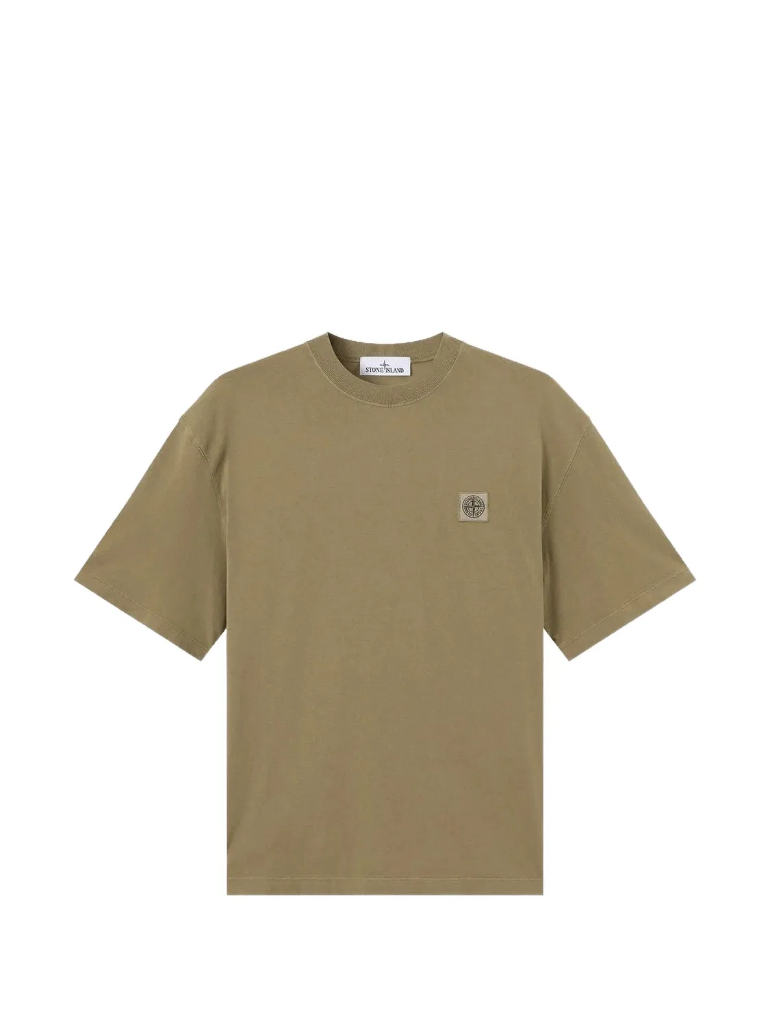 Футболка из органического хлопка - зеленая Stone Island, зеленый