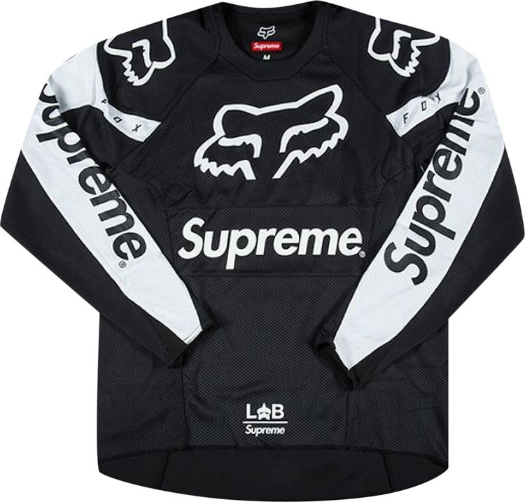 Топ Supreme x Fox Racing Moto Jersey Top 'Black', черный - фото