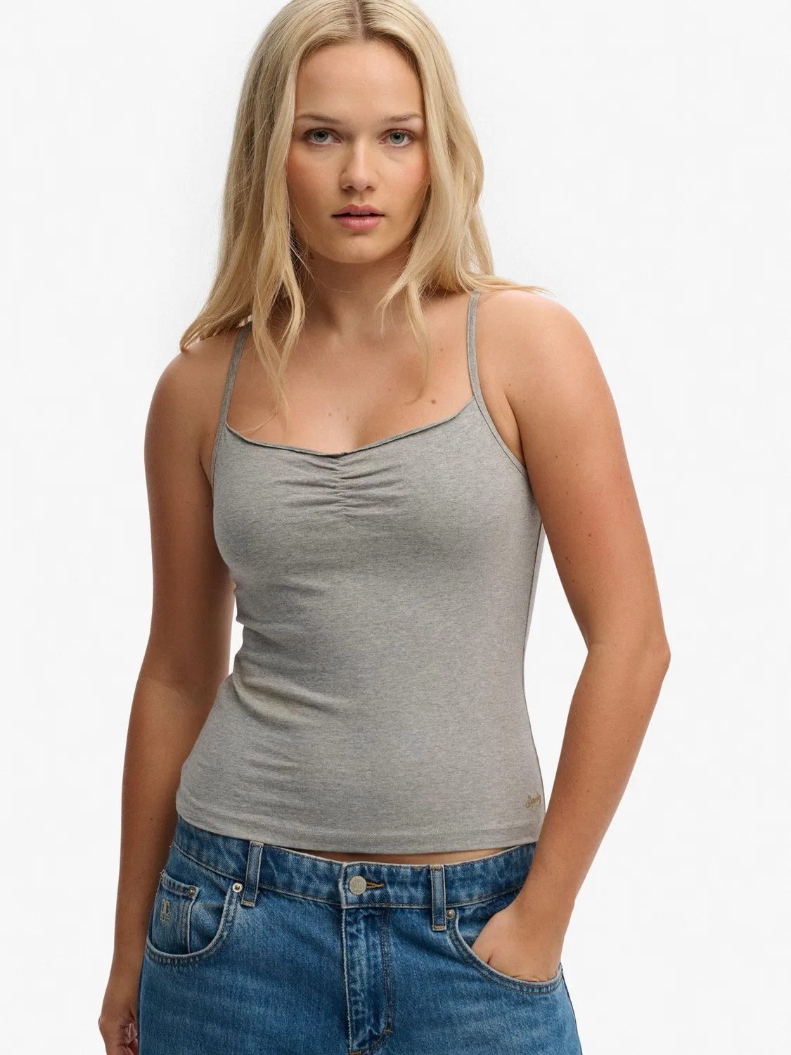 Топ Superdry Athletic Essentials Gathered, серый