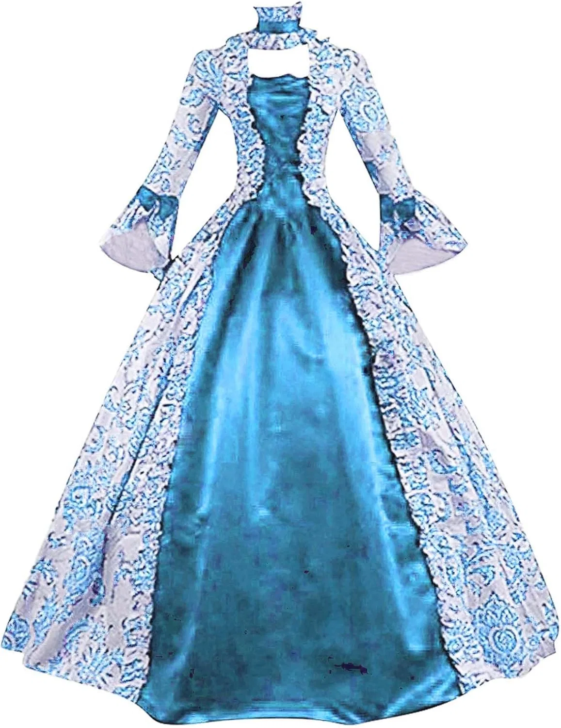 Женское вечернее платье с жаккардовым узором Vintage Palace Style, Blue