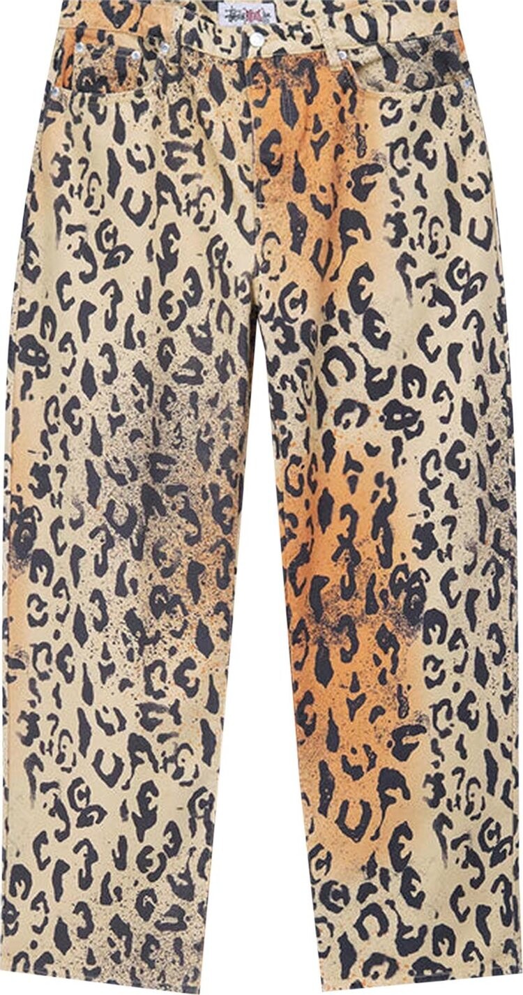 

Джинсы Stussy Stencil Canvas Big Ol' Jeans 'Leopard', коричневый