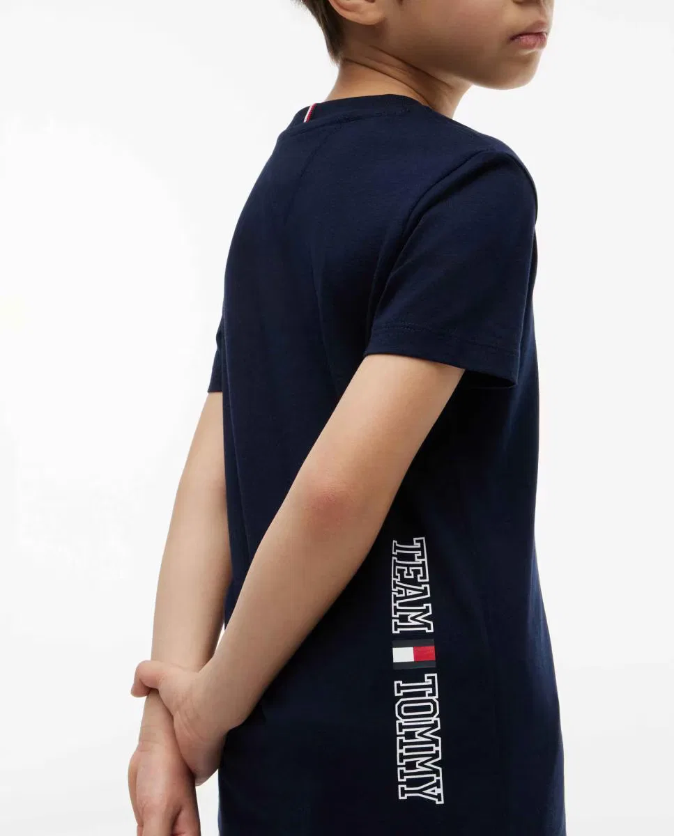 Детская футболка с коротким рукавом, Logo Espalda, Tommy Hilfiger, темно-синий — фото 3