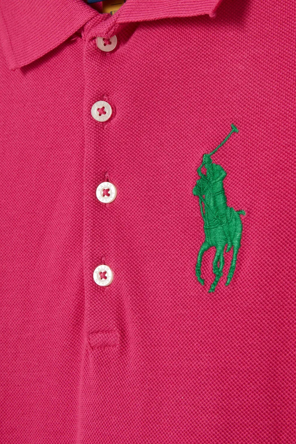 Платье-поло с оборками в трикотаже Polo Ralph Lauren, розовый — фото 3