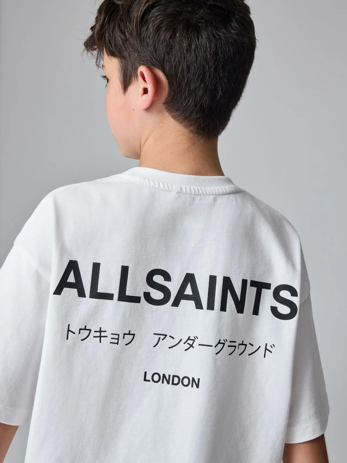 Футболка Oversized Crew Neck, модель Underground, бренд All Saints, белый — фото 4