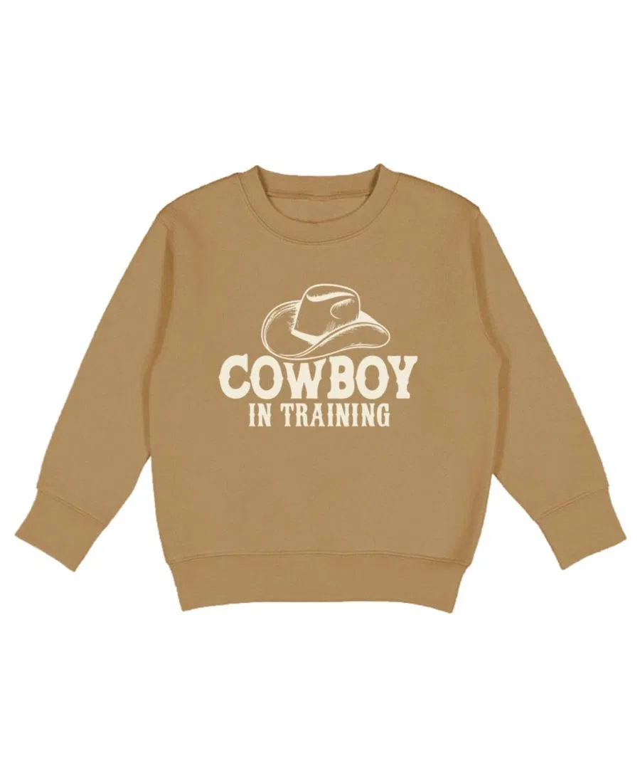 Детский свитшот с длинным рукавом Cowboy in Training Sweet Wink, Mocha