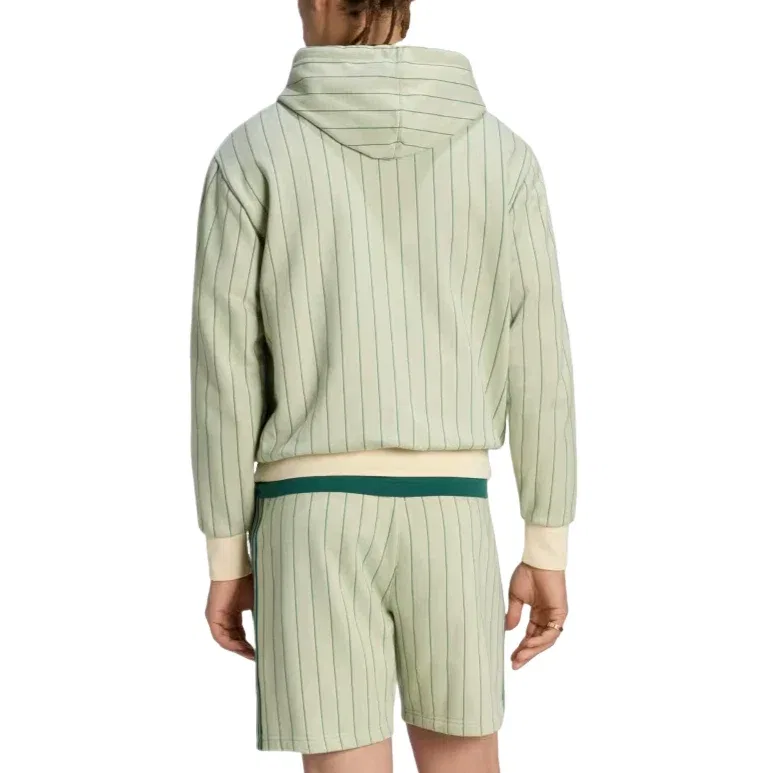 Мужское худи с принтом Pinstripes Adidas, зеленый — фото 3