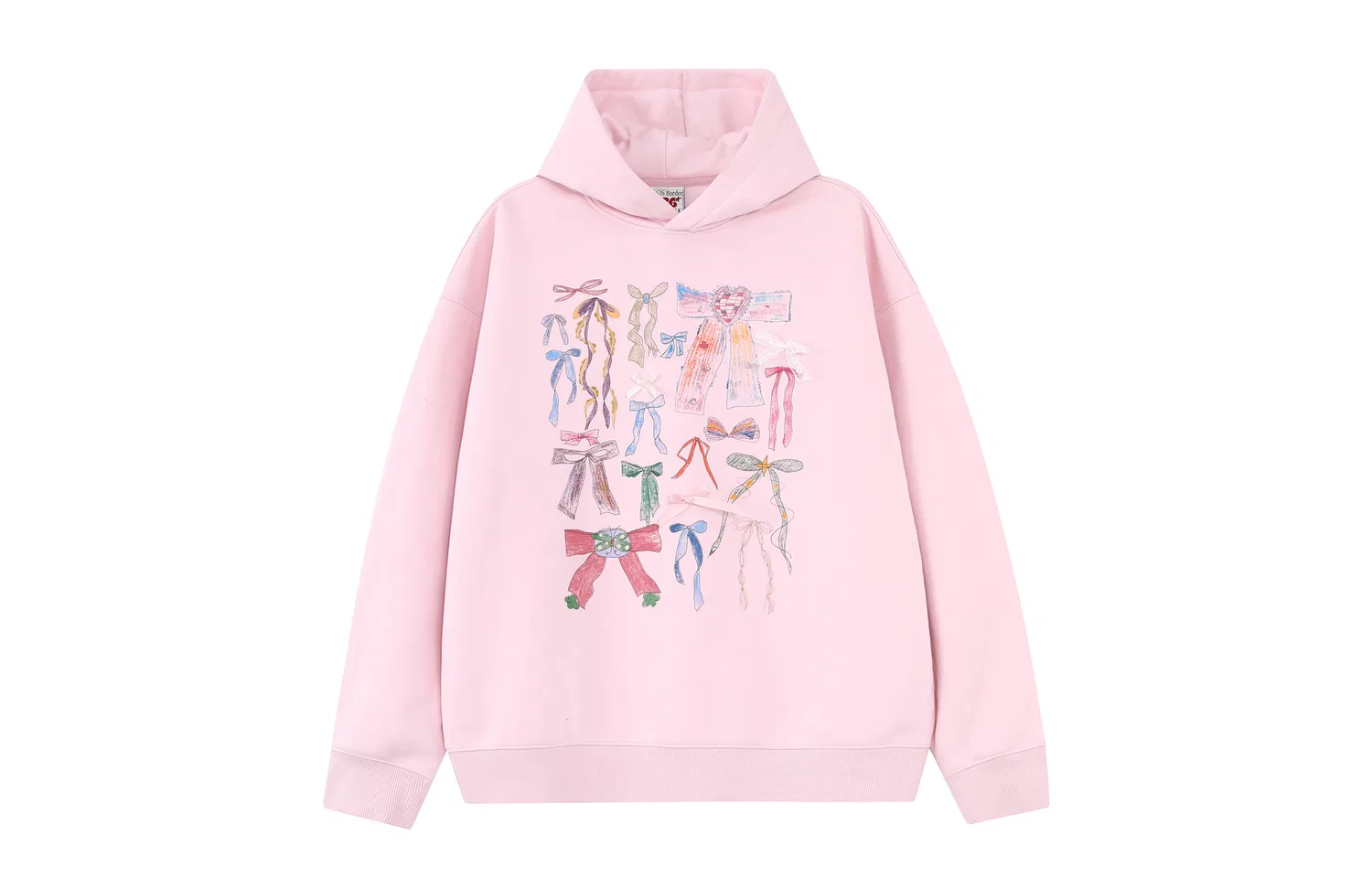 Детское худи с капюшоном свободного кроя F426, Pink