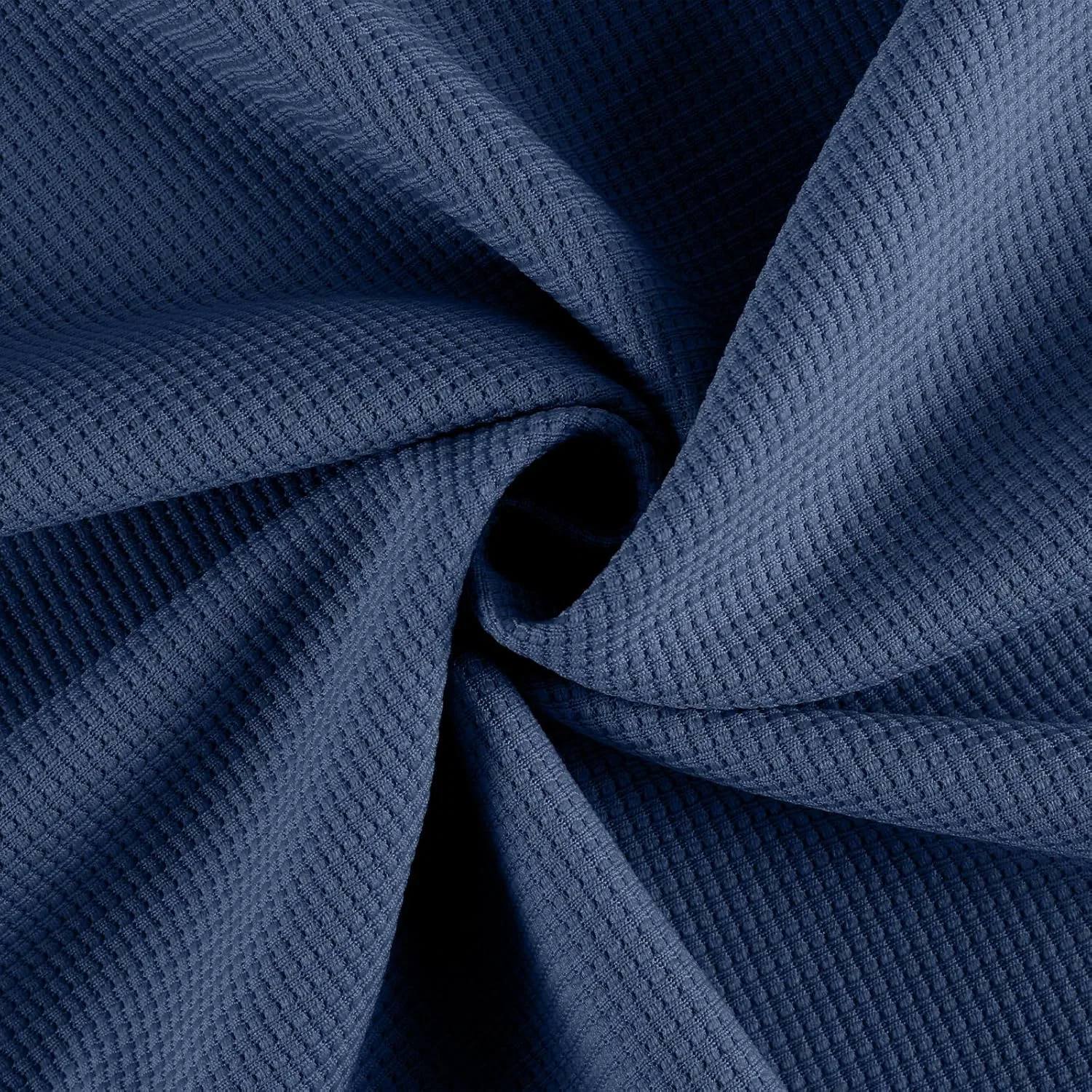 Мужская футболка поло с вафельным узором, молнией на четверть, Dark Blue — фото 4