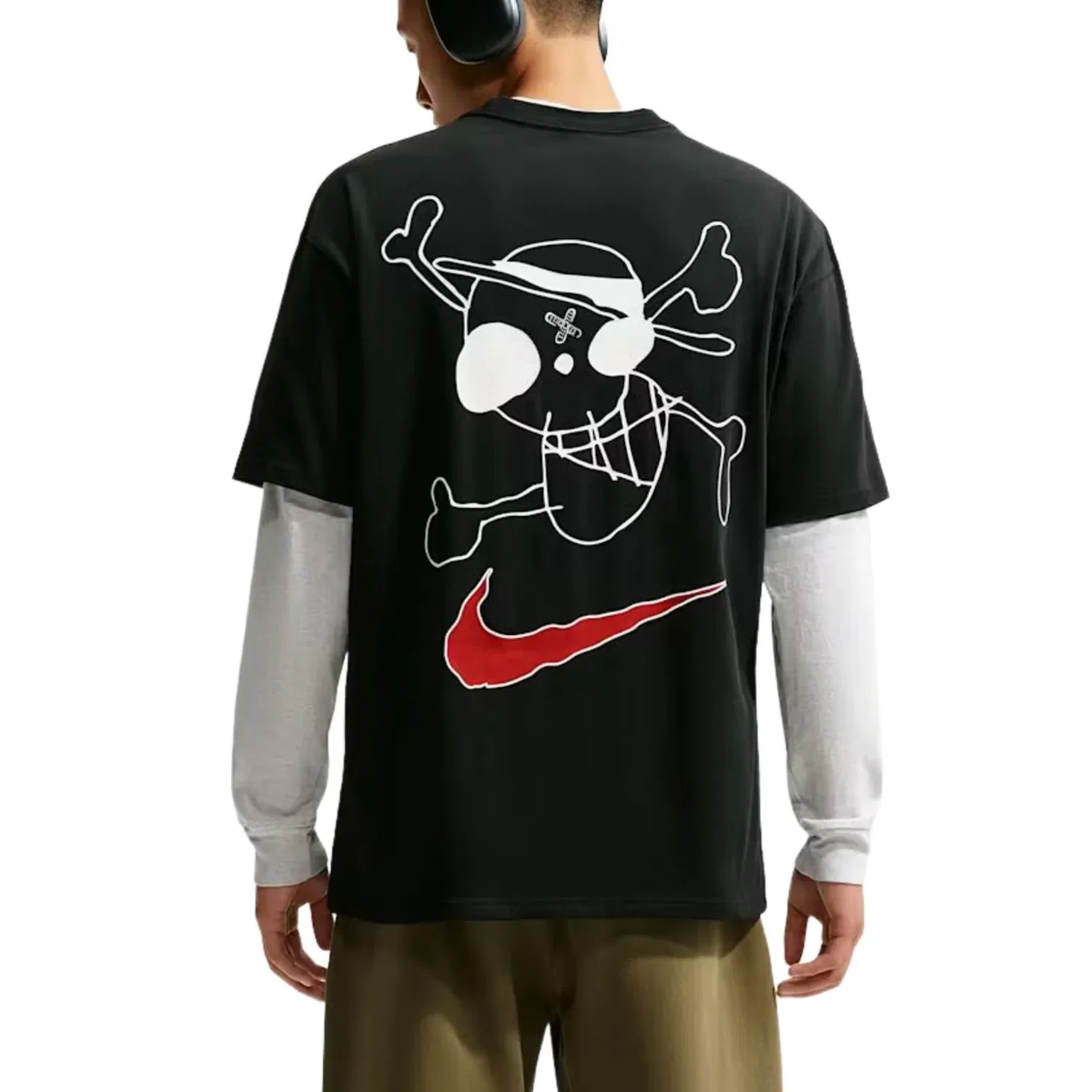 Мужская футболка One Piece T-Shirt 'Black' Nike, черный — фото 4