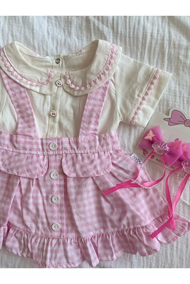 Детское платье для девочек хлопковое Bobby Baby, Pink — фото 3