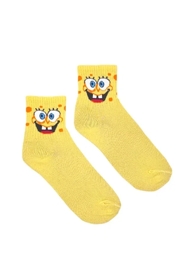 Детские носки с принтом Unisex Sponge Bob College Socks Bonapart, Yellow — фото 3