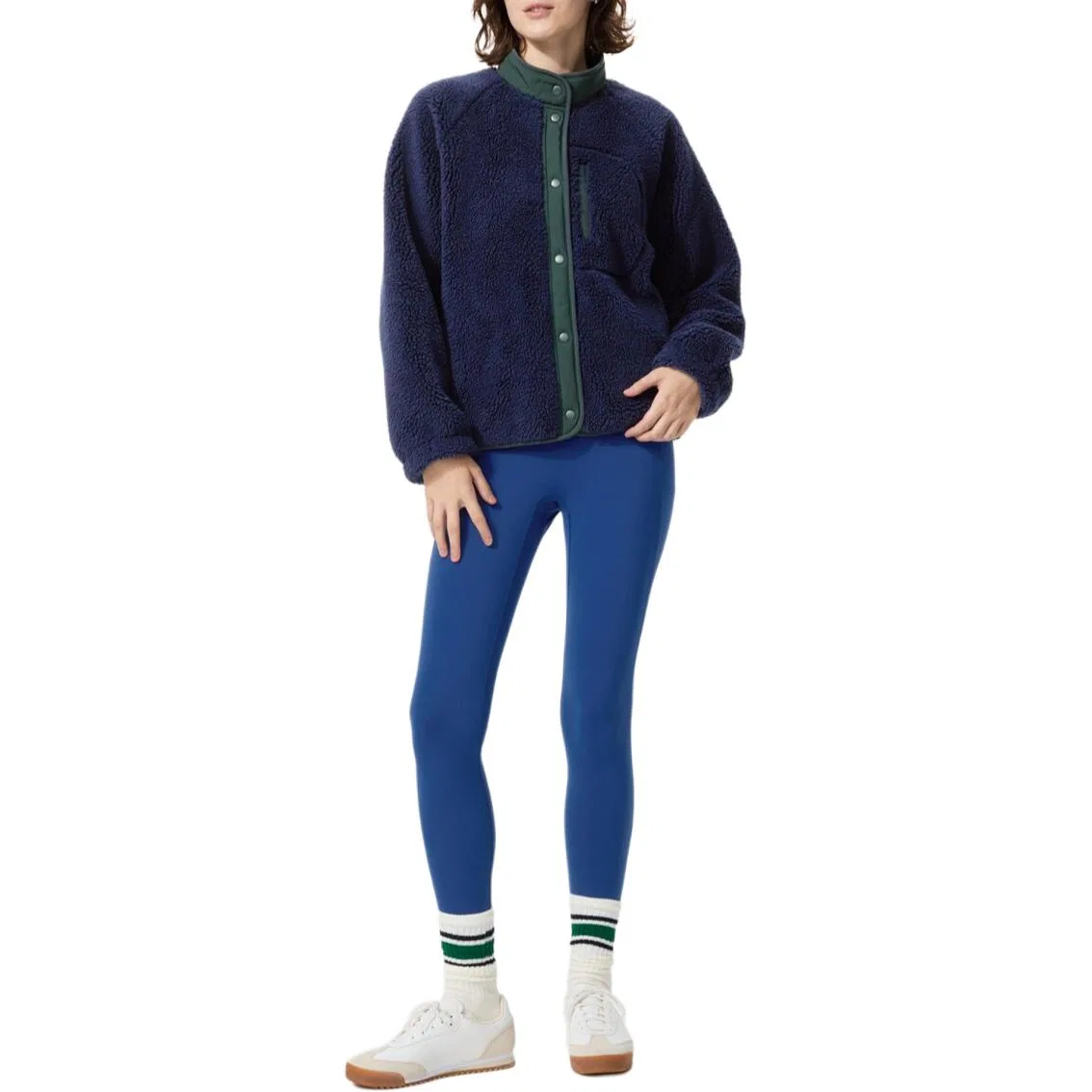 Женская вельветовая куртка с воротником-стойкой 69 Navy Blue UNIQLO — фото 4