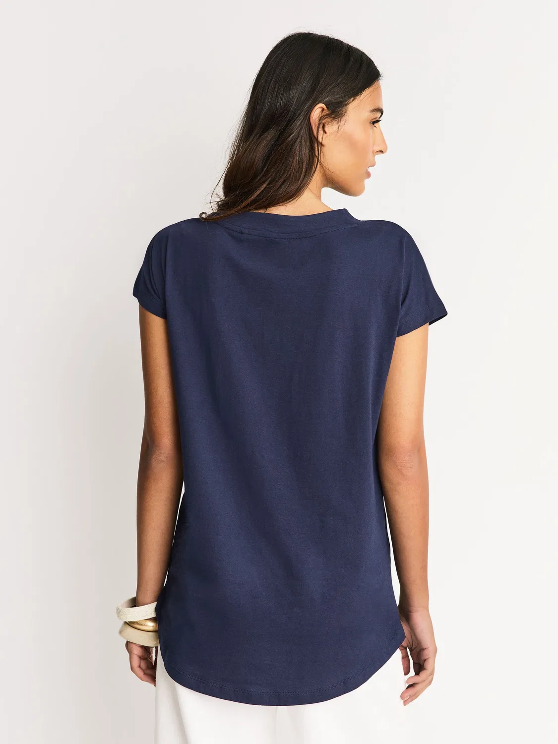 Футболка с v-образным вырезом и принтом, кап-рукав Next, темно-синий — фото 3