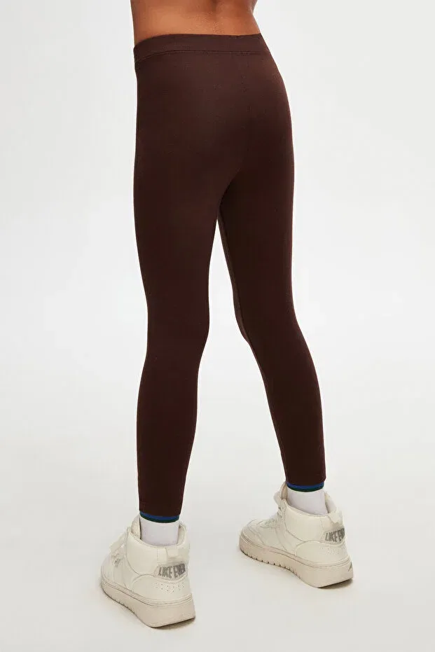 Детские леггинсы для девочек хлопковые Basics Lovetti, Chestnut — фото 4
