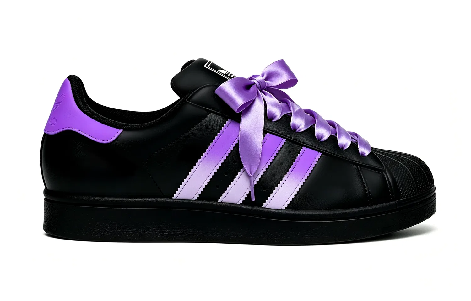Детские кеды для скейтбординга Adidas Originals Superstar 2, Black Purple — фото 3