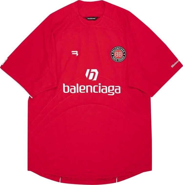 

Футболка Balenciaga Soccer T-Shirt 'Red/White', красный
