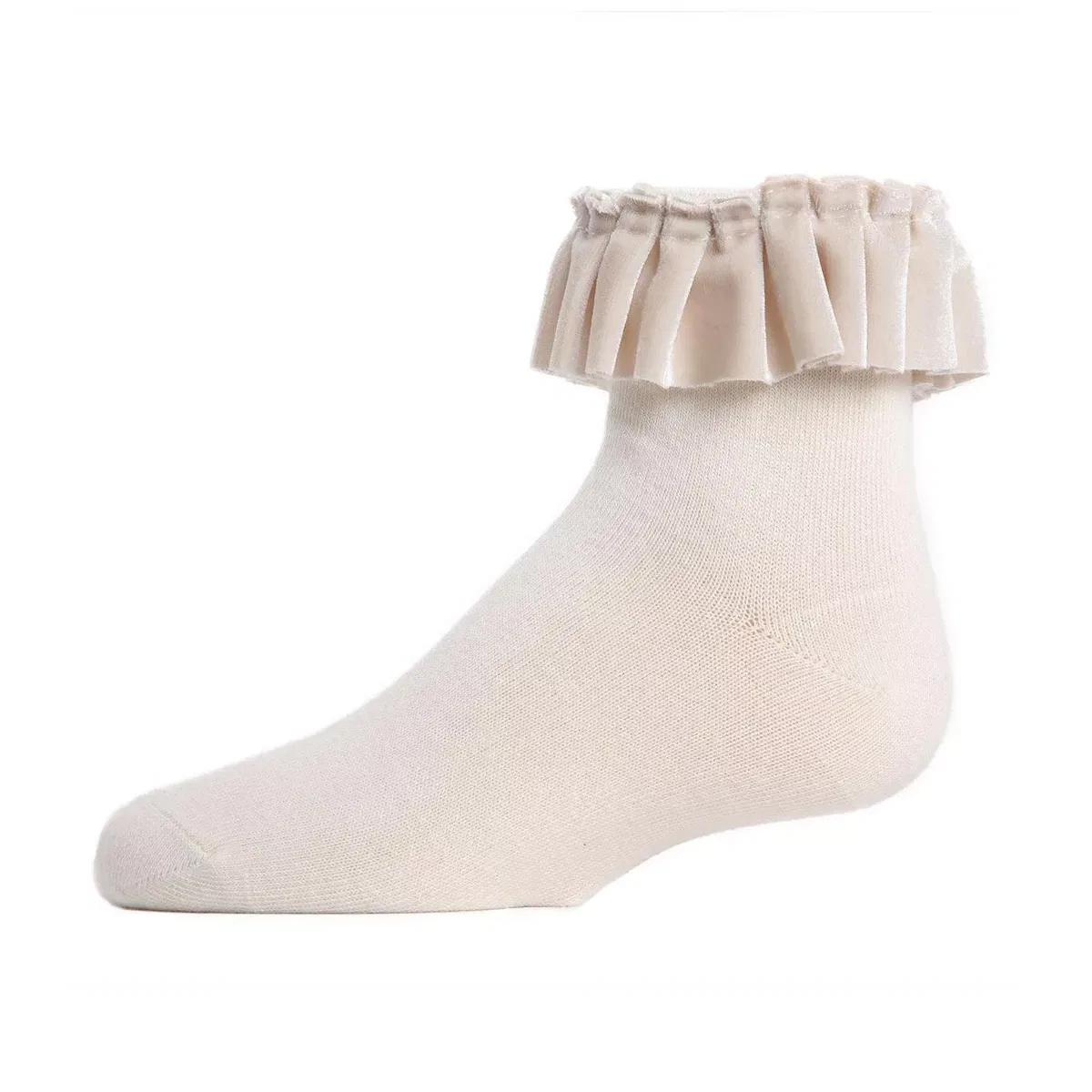 Детские носки для девочек с воланами Velvet Pleated LEGWEAR, Winter White