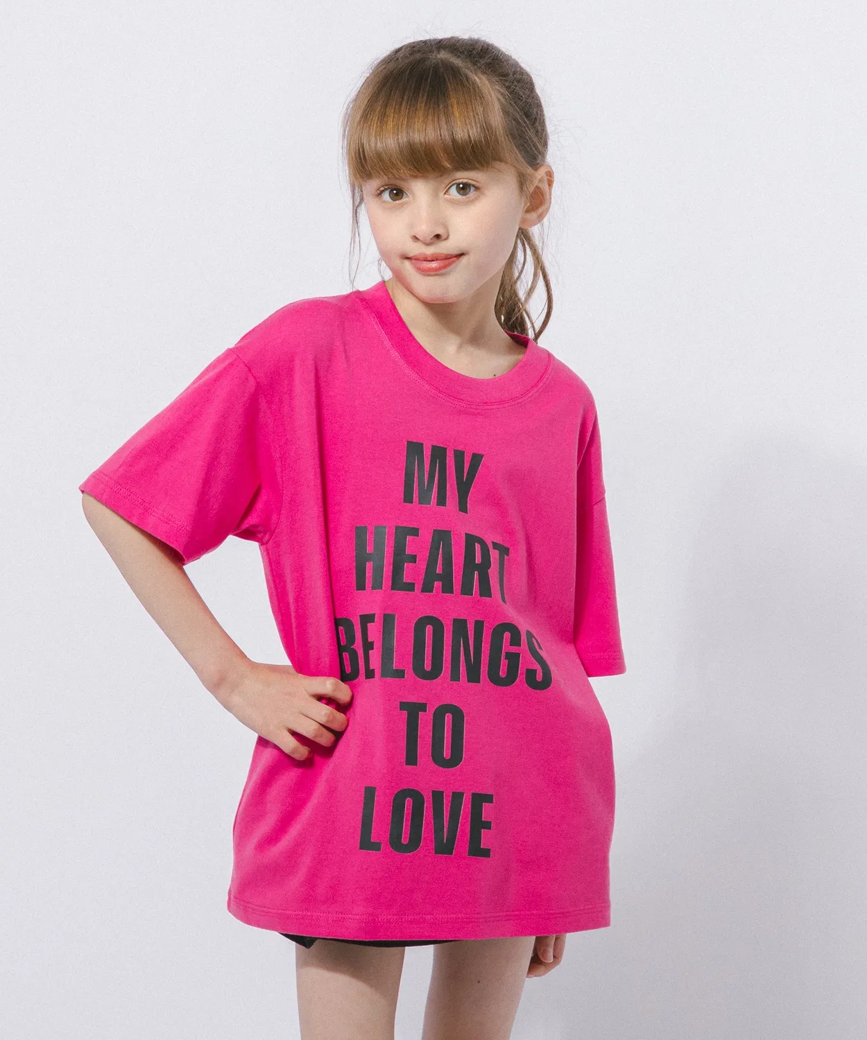 Детская футболка оверсайз с принтом Love Text URBAN CHERRY, Pink