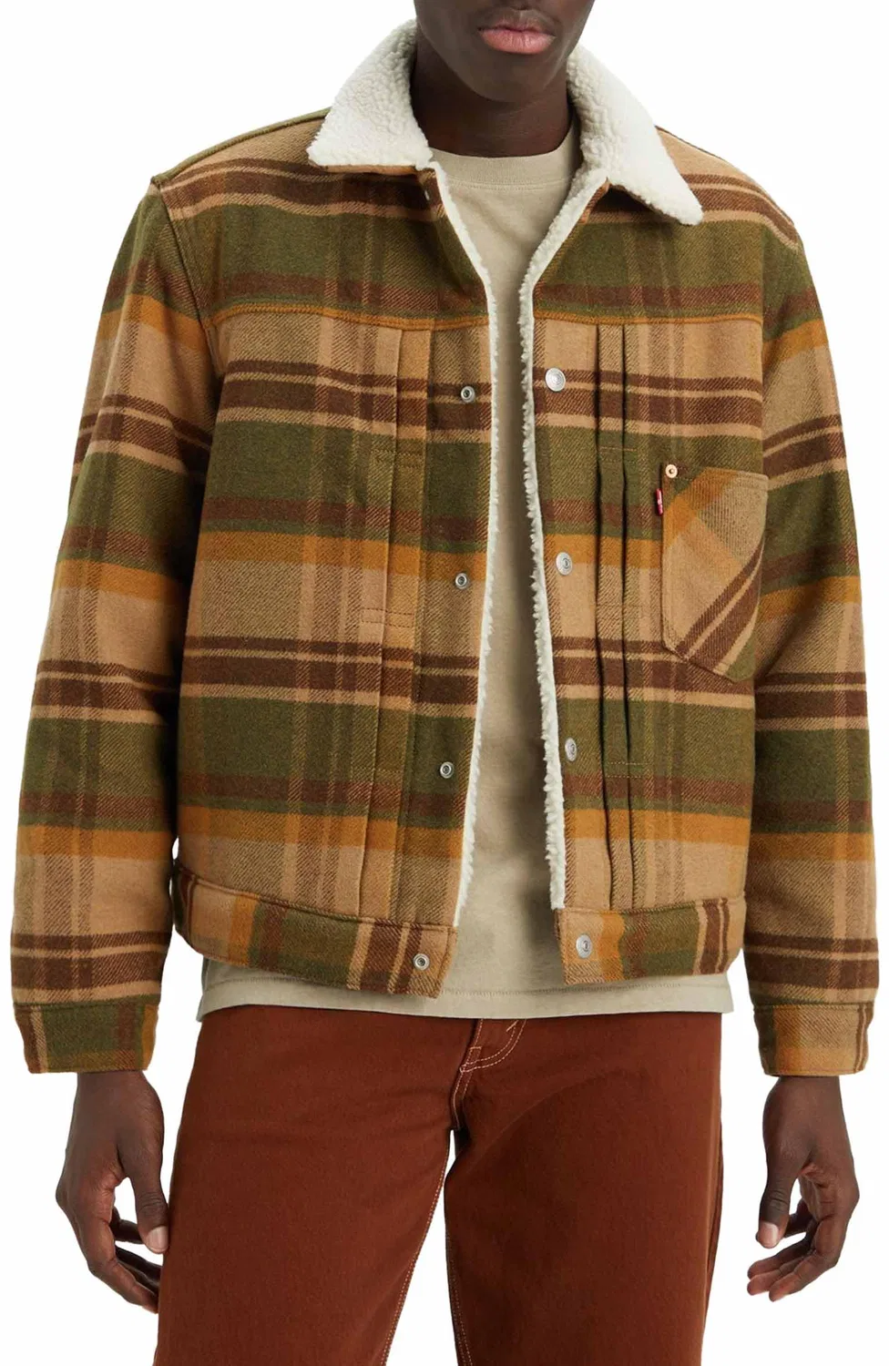 Мужская куртка-джинсовка с подкладкой из шерпы Type I Levi's, BAROLD PLAID WINTER — фото 2