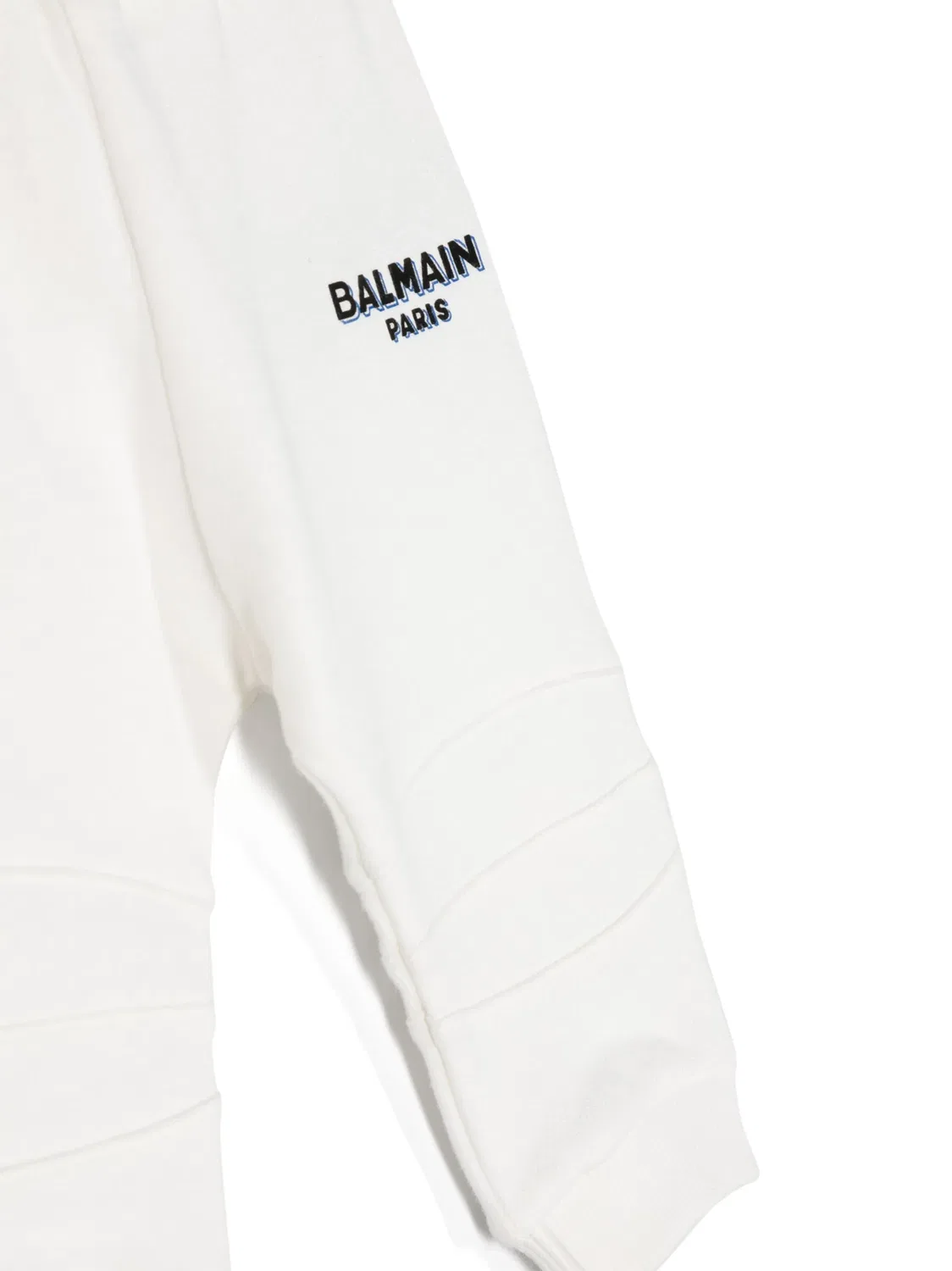 Трековые брюки из хлопка с принтом логотипа Balmain, белый — фото 2