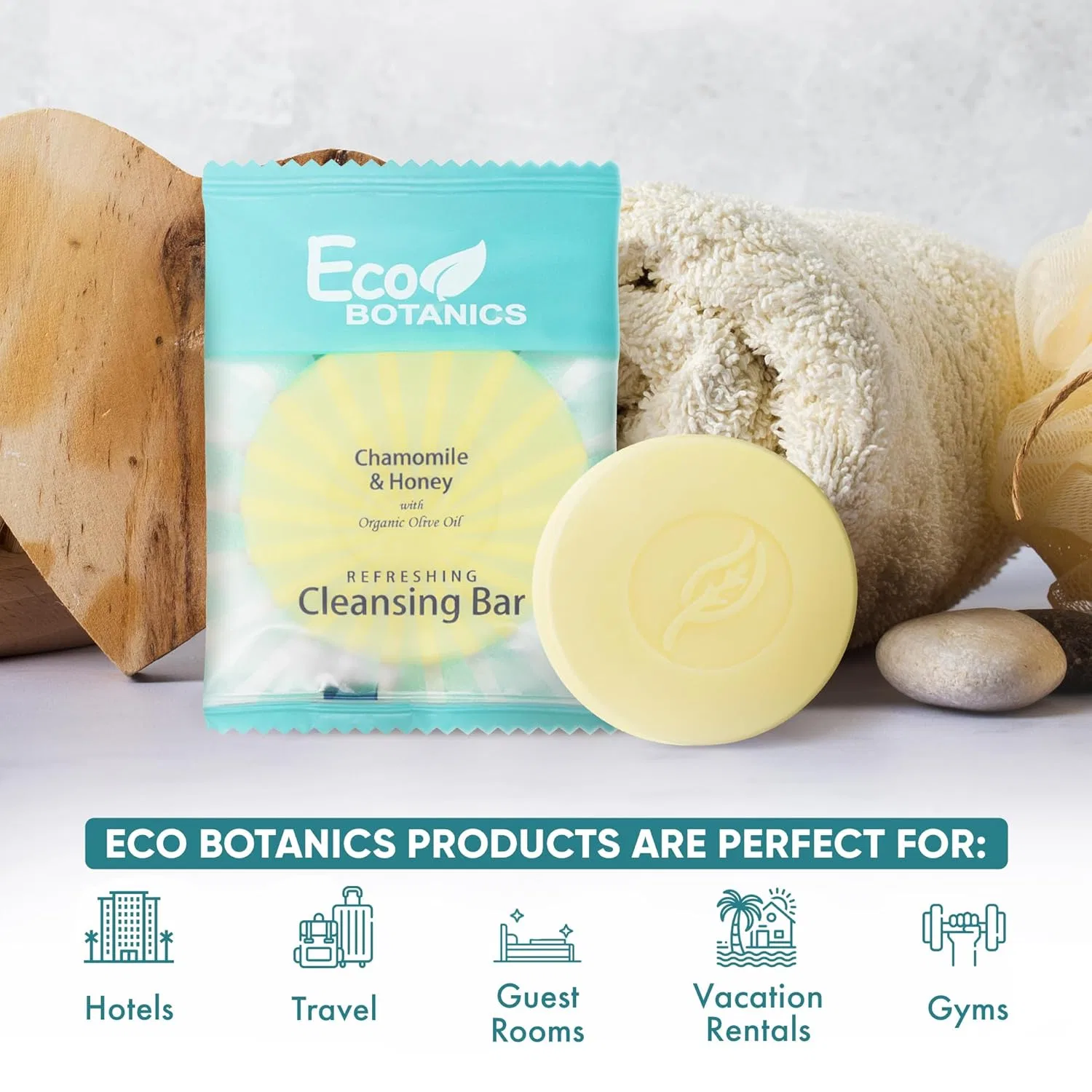 Твердое мыло Hotel Cleansing Bar Soap Eco Botanics, Набор 100 шт, 14 г — фото 2