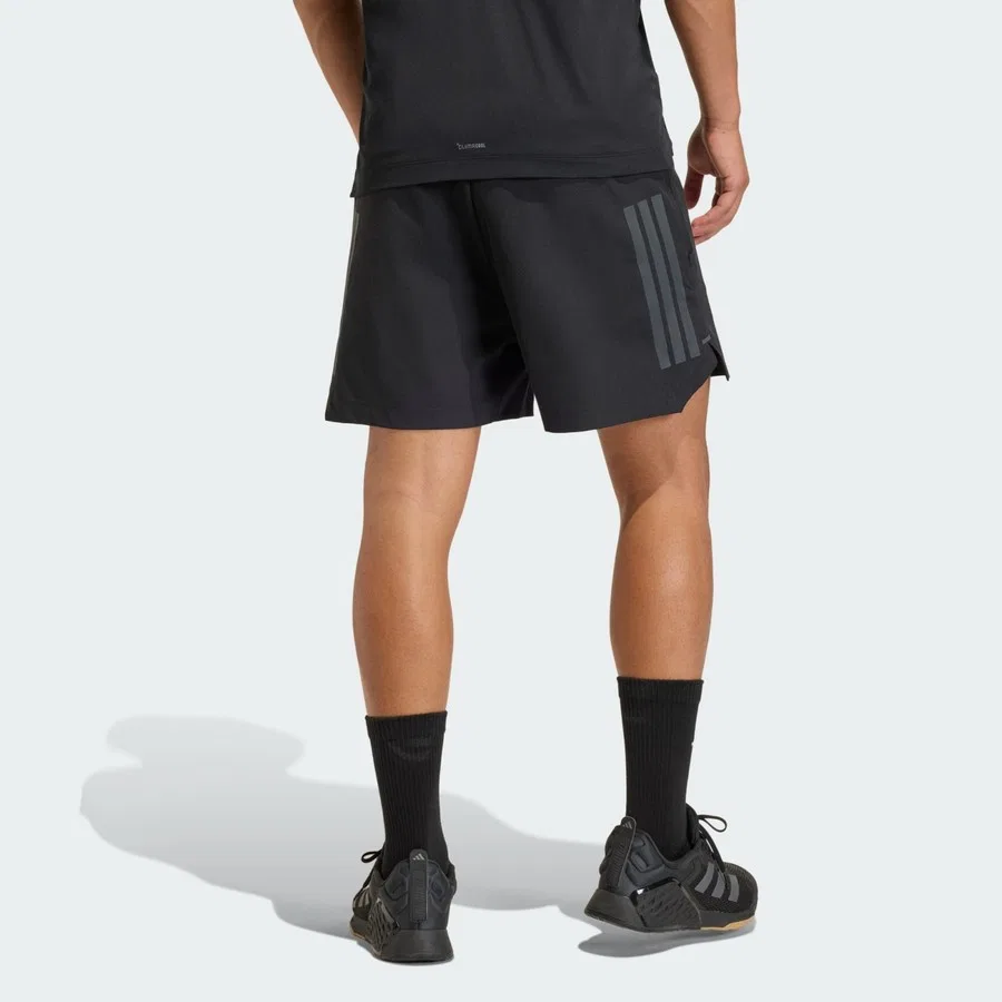 Шорты спортивные с принтом Performance D4T PrimeLift 3 Stripes adidas, Черный — фото 2