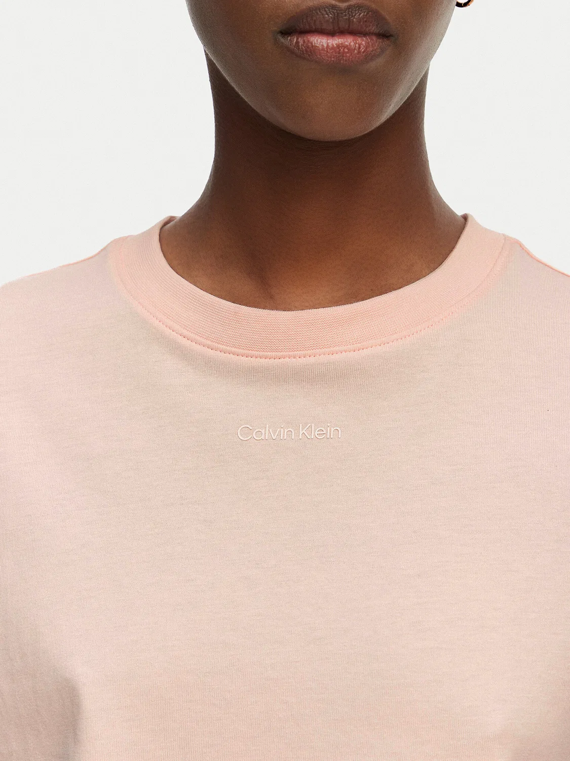 Женская футболка стандартного кроя Classic Logo Calvin Klein, светло-розовый — фото 4