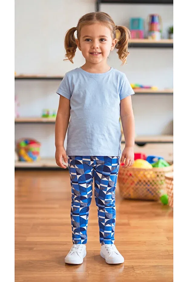 Детские леггинсы для девочек с принтом Fuar Baby, Blue