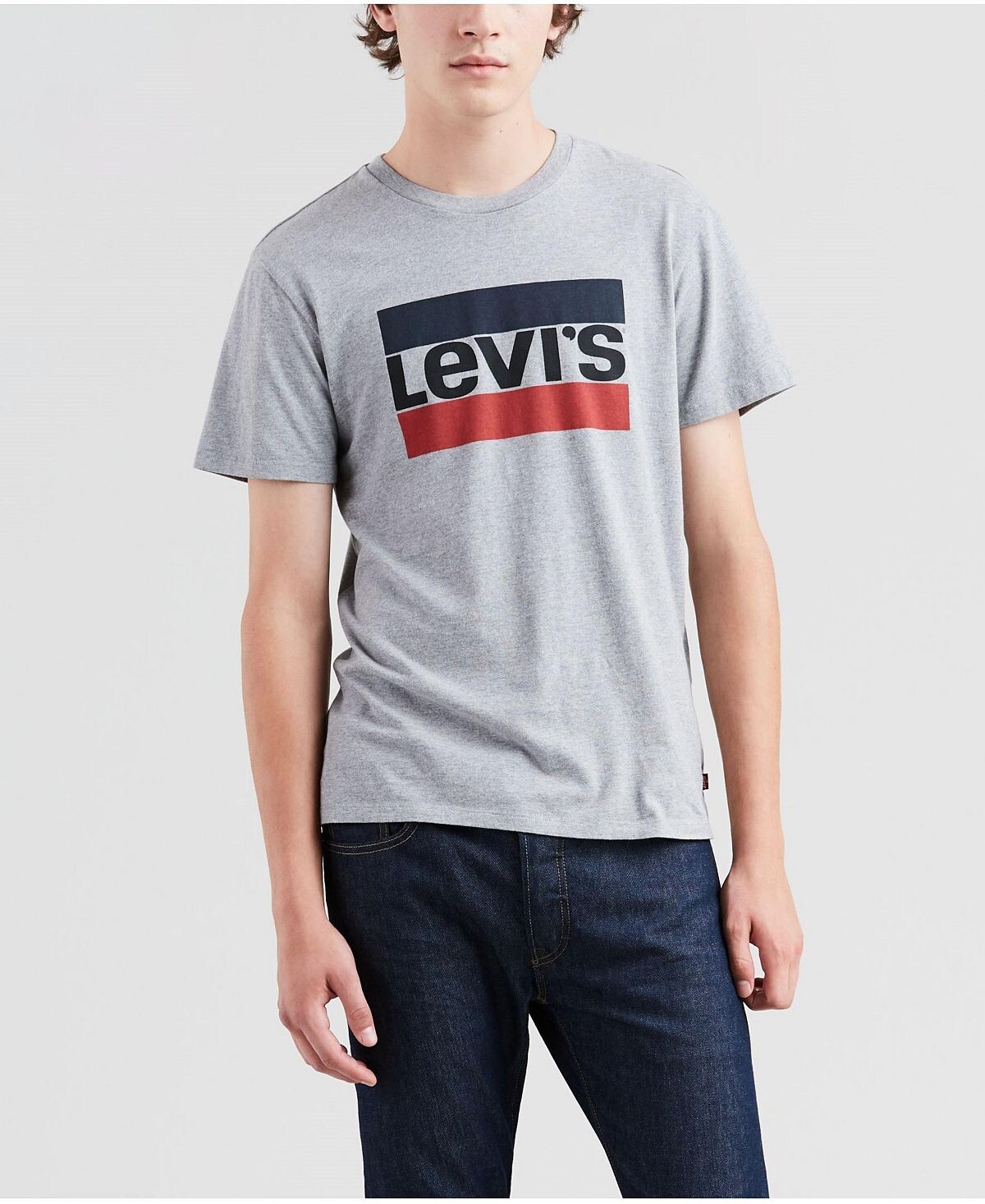 

Мужская спортивная футболка с круглым вырезом и логотипом Levi's, мульти, Серый, Мужская спортивная футболка с круглым вырезом и логотипом Levi's, мульти