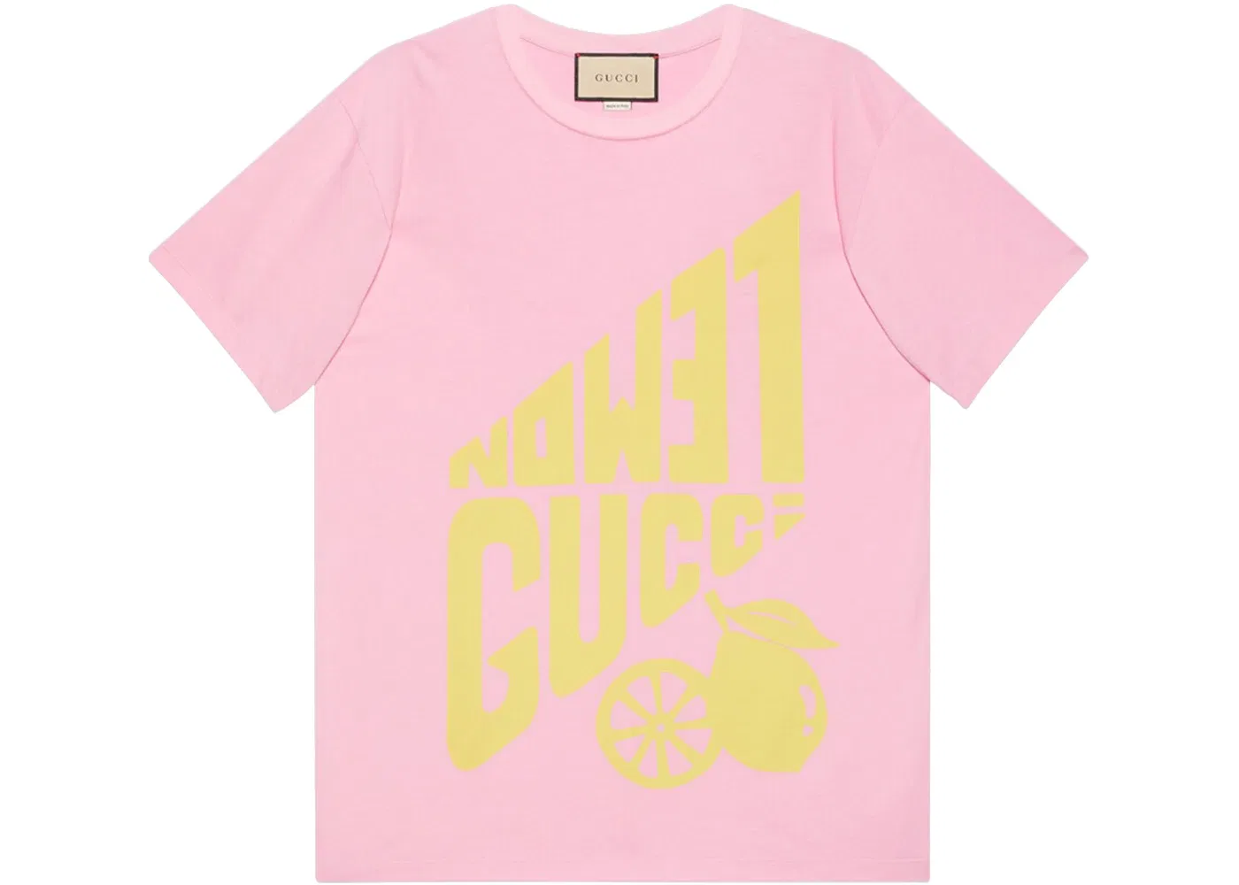 Женская футболка с принтом Lemon Gucci Pink/Yellow
