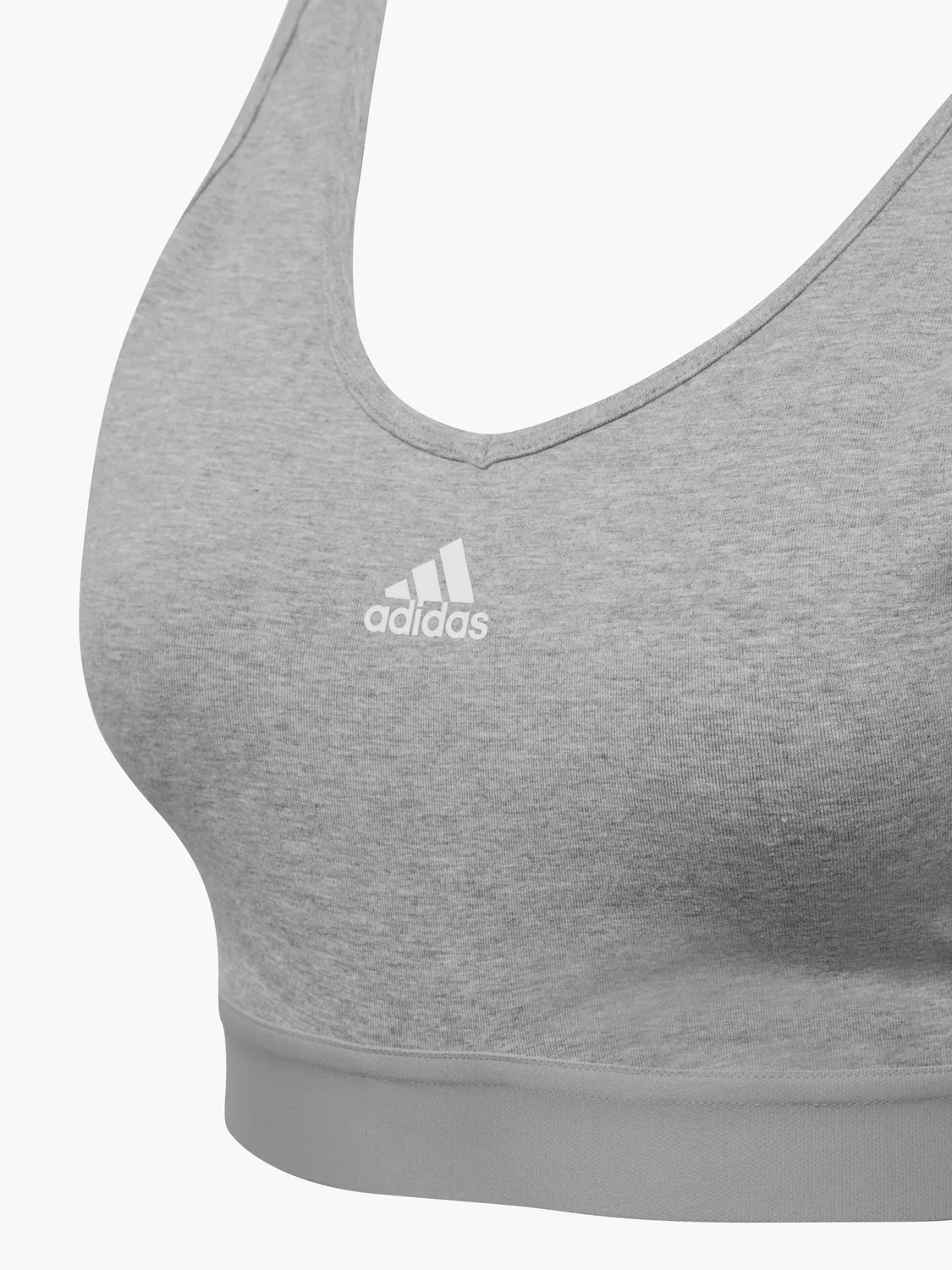 Женский спортивный топ облегающий крой Adidas, серый — фото 3