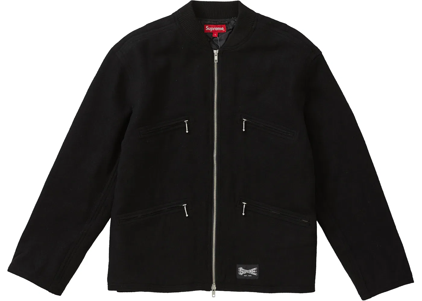 Мужская куртка-ветровка с молнией Supreme Jacket, Black