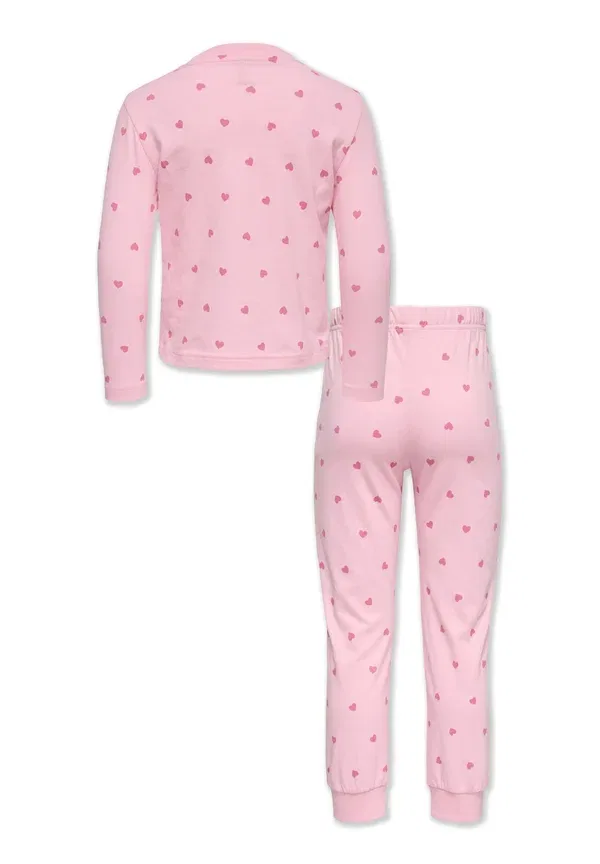 Пижама из хлопка Kmgrila Only Mini, Romance Rose Pack Pant Aop Heart/Cashmere Rose — фото 2