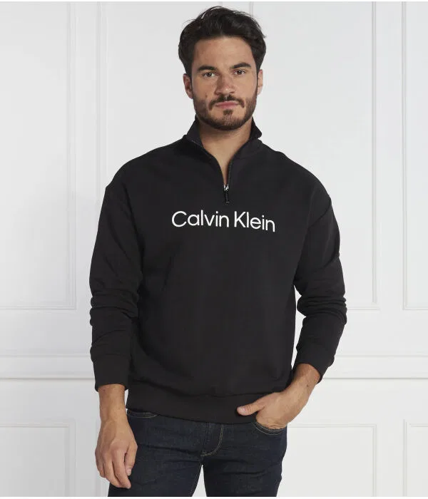 Мужская флисовая кофта с молнией Hero Logo Quarter Zip Calvin Klein, черный — фото 3