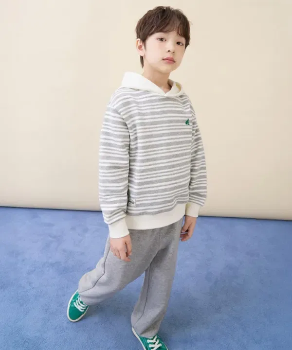 Спортивный костюм с полоской, Striped Hood Sweat Set Beanpole Kids, серый