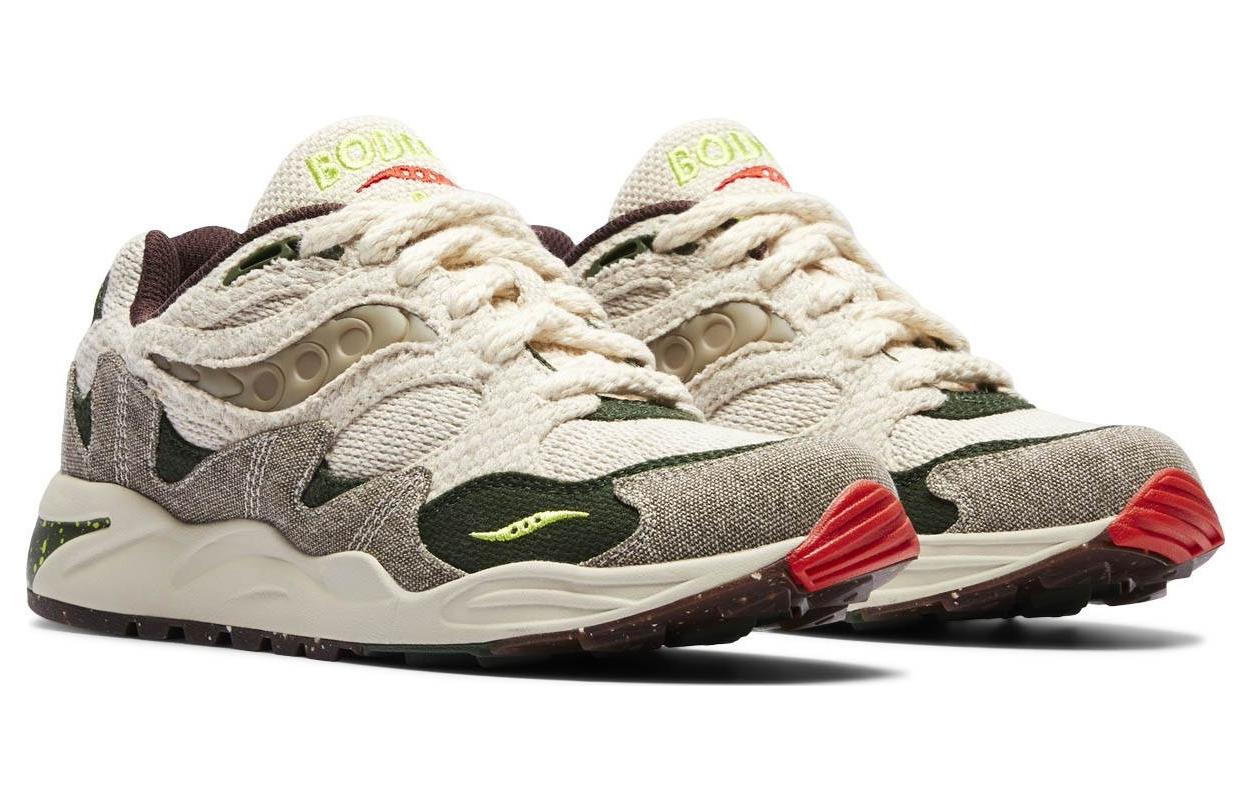 Сетчатые Кроссовки Grid Shadow 2 Bodega Jaunt Woven Saucony Зеленый Коричневый Красный — фото 3