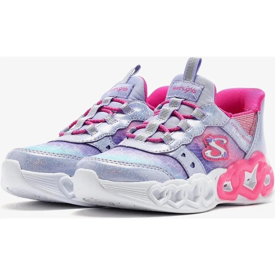 Детские кроссовки с подсветкой Infinite Heart Lights Eternal Shimmer Skechers, Фиолетовый — фото 3