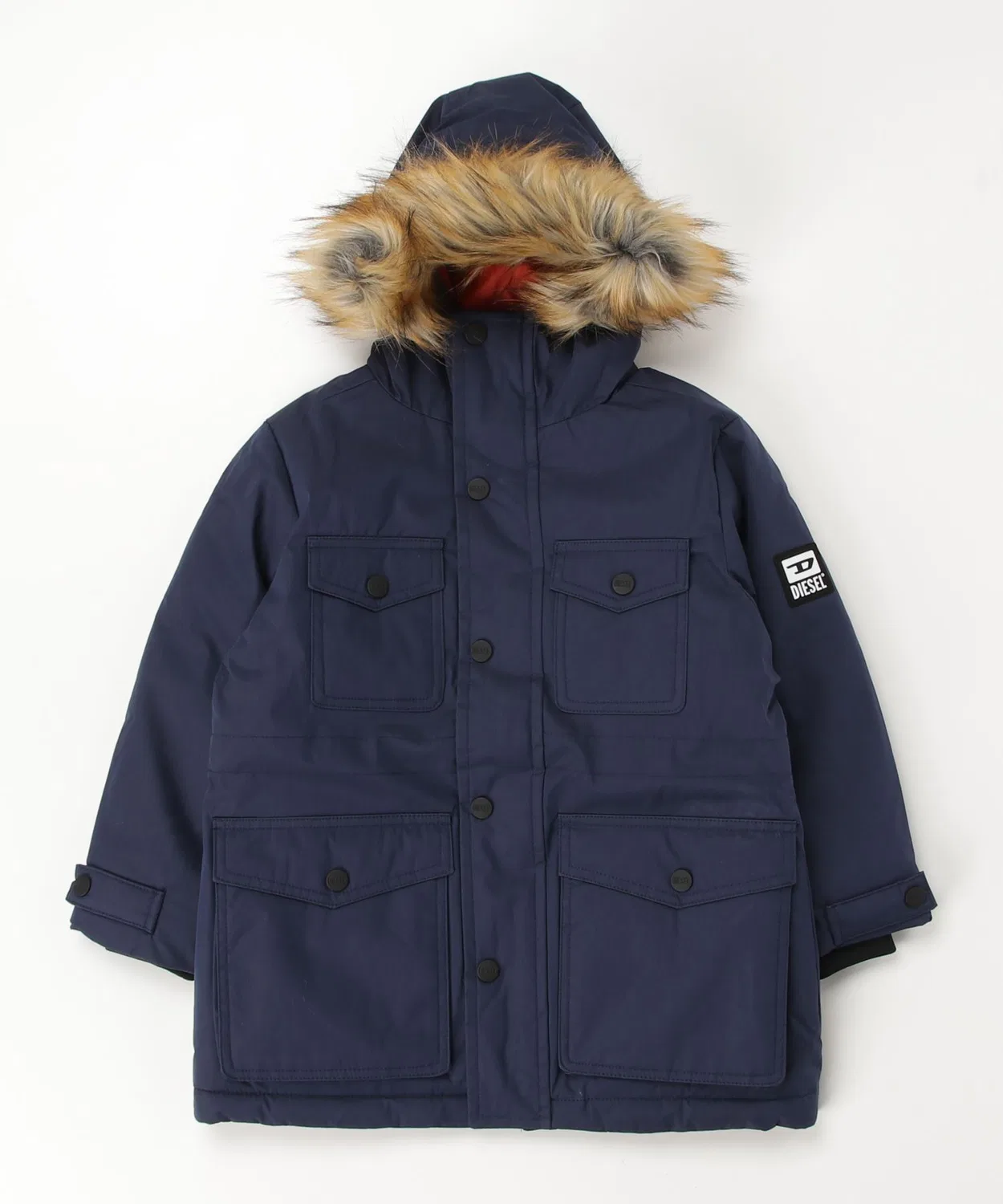 Детское пальто для мальчиков с меховой отделкой DIESEL KIDS, Navy