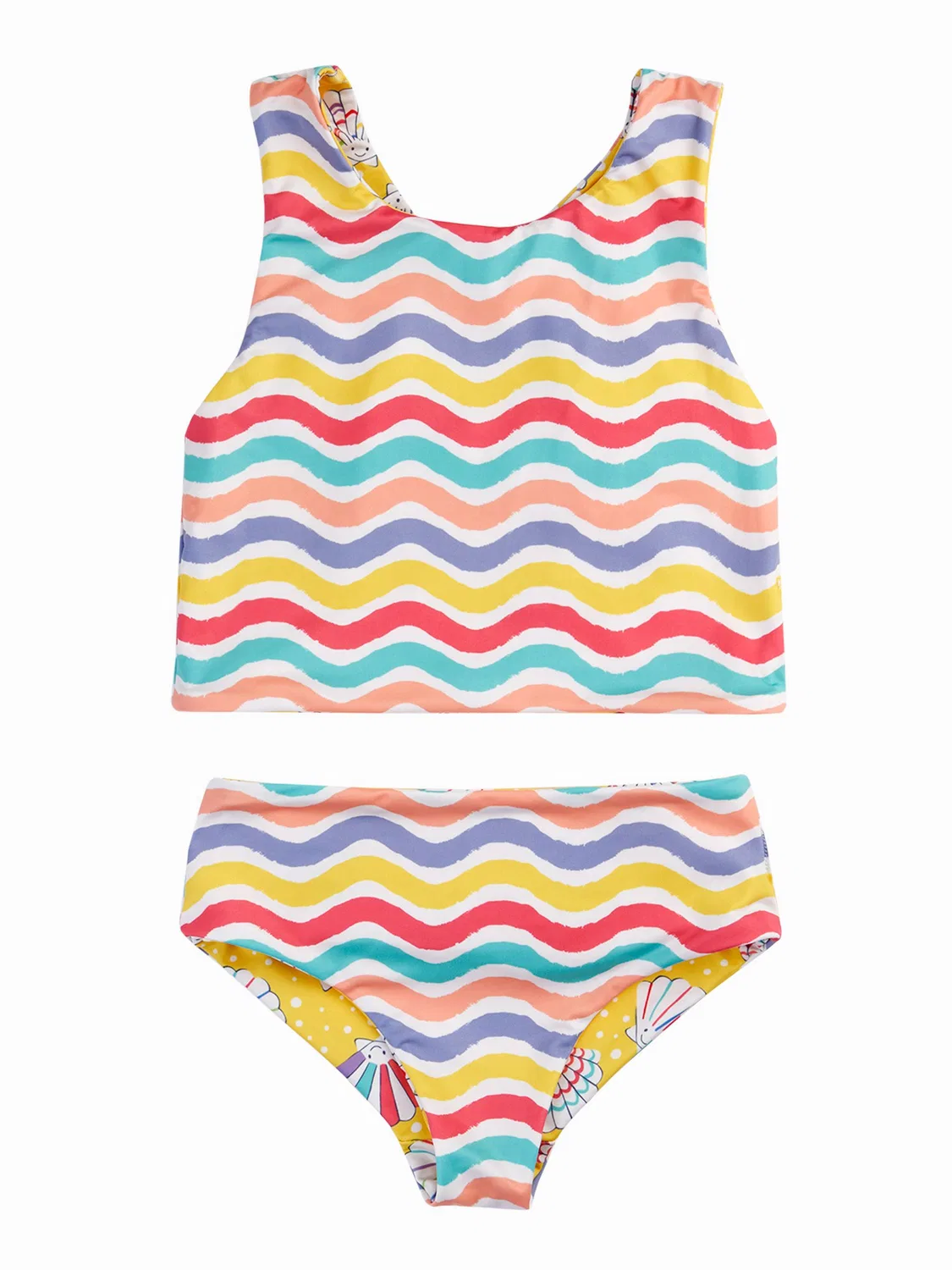 Купальник раздельный Tegan Reversible Frugi, желтый — фото 2