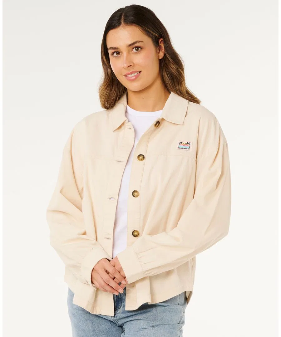 Женская куртка из хлопкового вельвета Keepsakes Washed Cord Rip Curl, Stone — фото 2