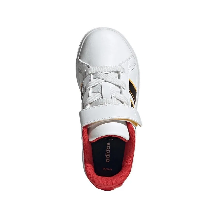 Детские белые кроссовки с принтом Mickey Mouse adidas GRAND COURT MICKEY EL K, Белый — фото 3