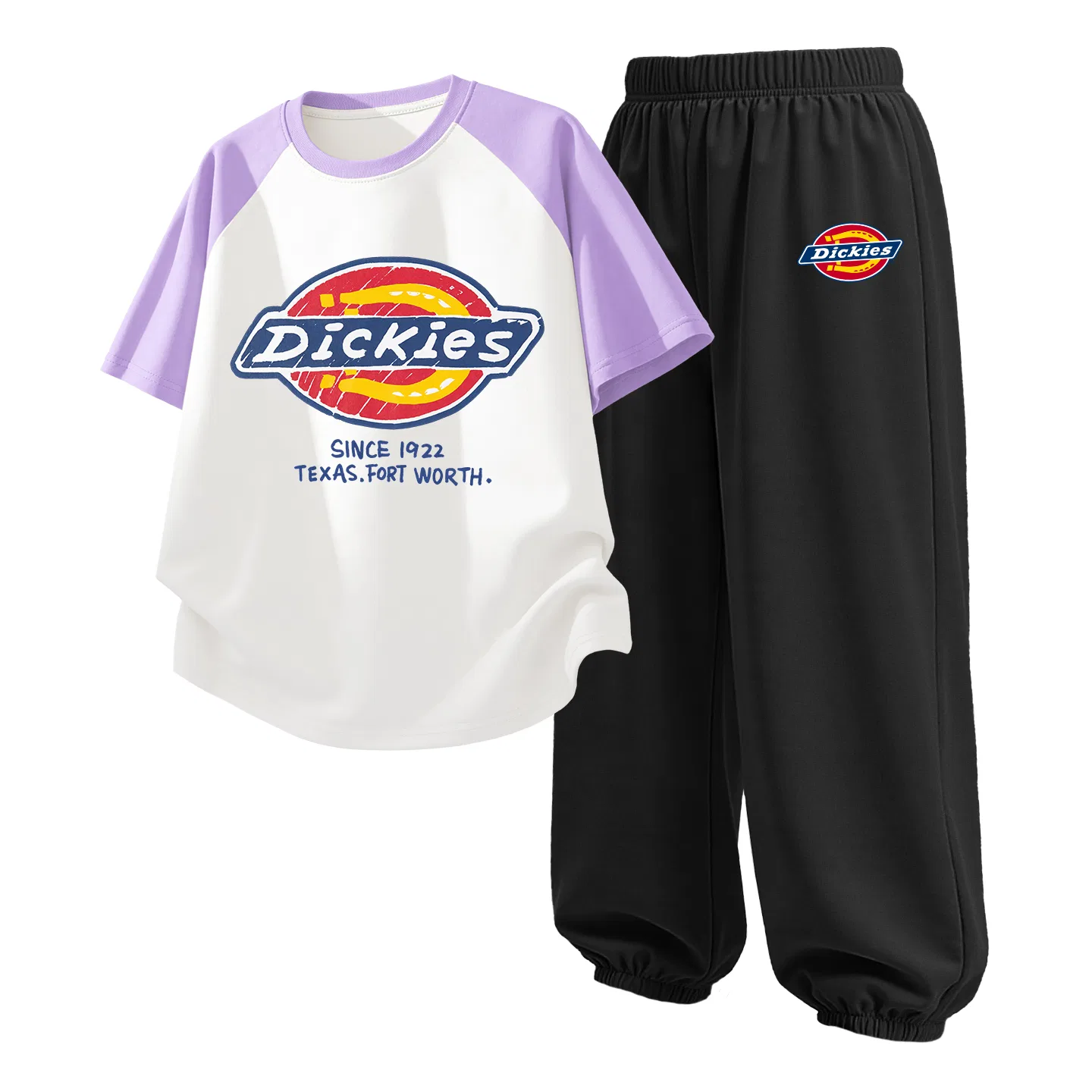 Детский спортивный комплект из 2 предметов с логотипом Dickies, Purple White Logo+K Black Logo