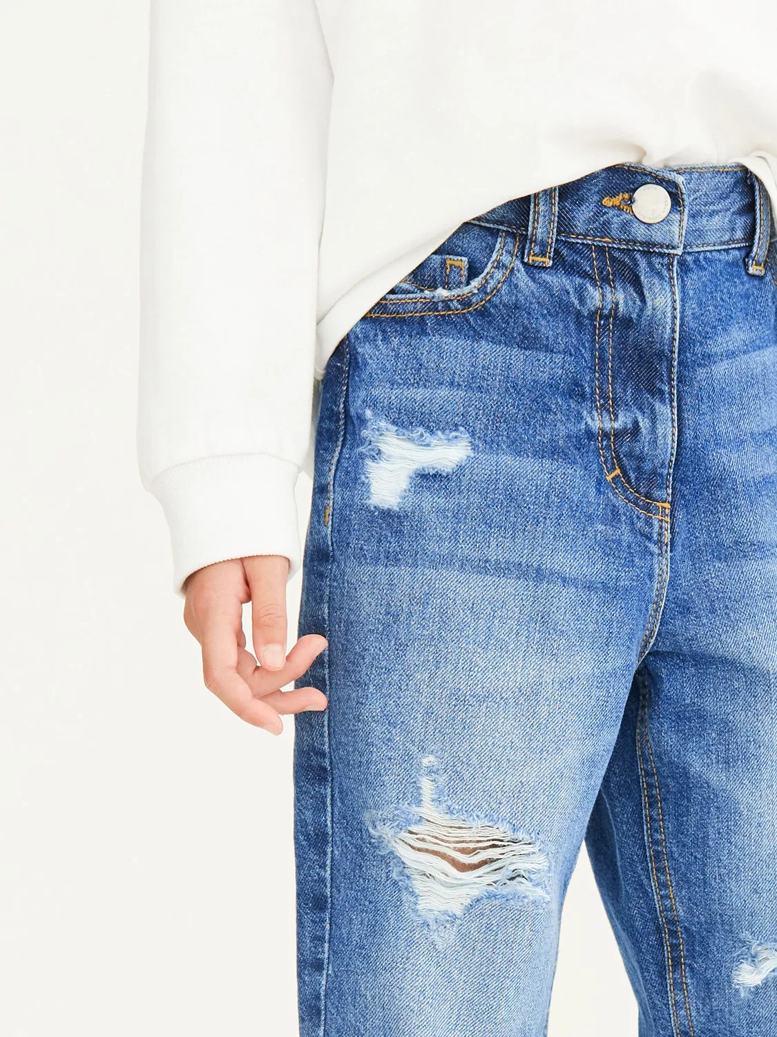 Джинсы mom fit из 100% хлопка Next, Blue Denim — фото 4