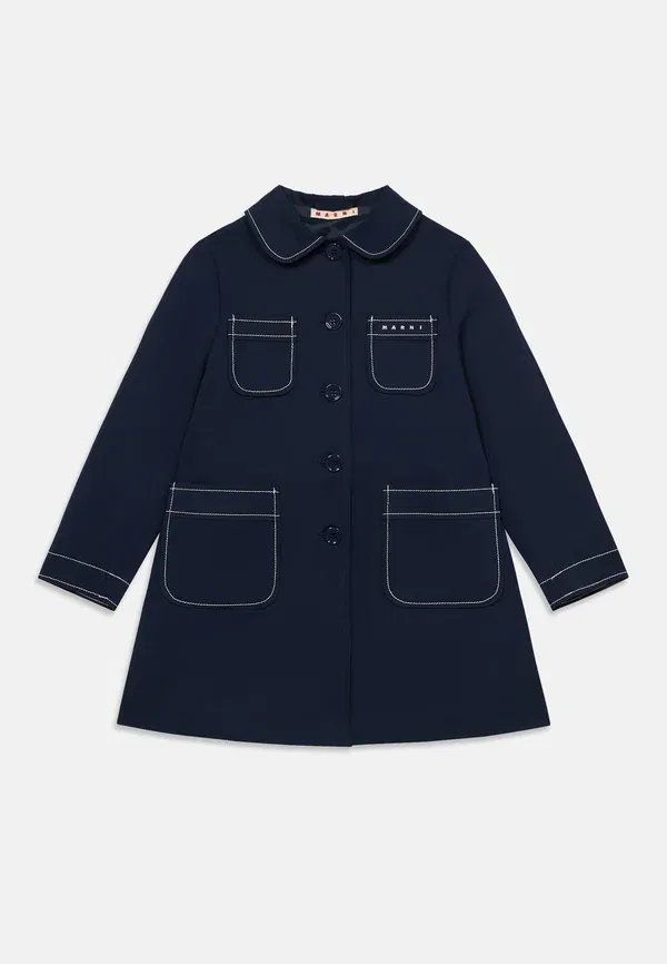 Пальто хлопковое Trenchcoat Marni, midnight темно-синий