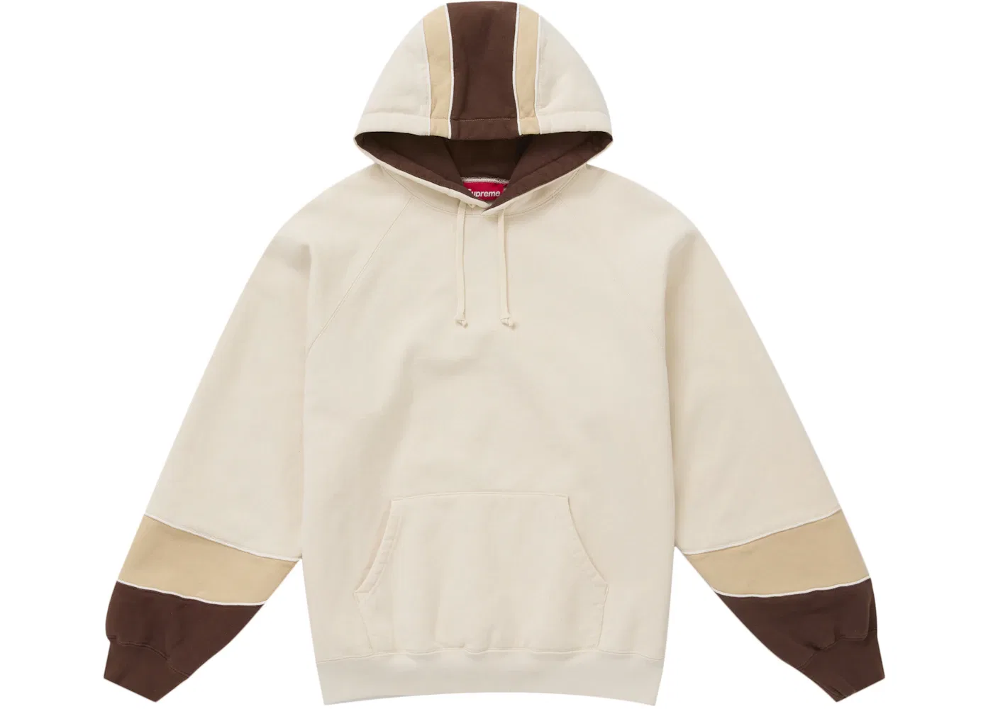 Мужской свитшот с капюшоном панельный Supreme (SS25), Natural