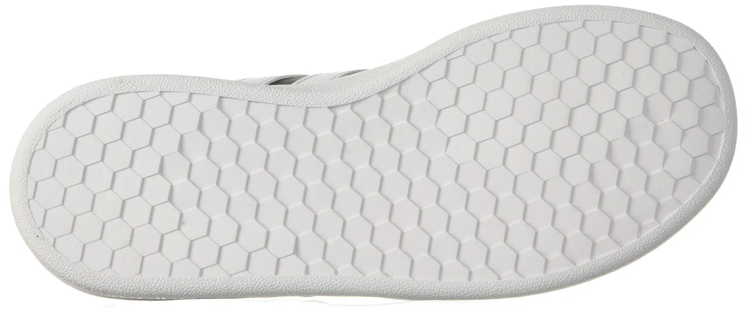 Детские кроссовки для мальчиков с широкой колодкой Grand Court Adidas, Black White And White — фото 4